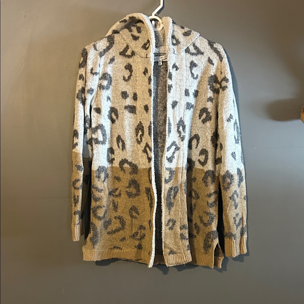 Maurices Tan and Gray Animal Print Cardigan